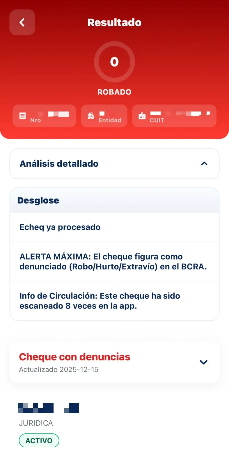 ChequeAR App Screenshot